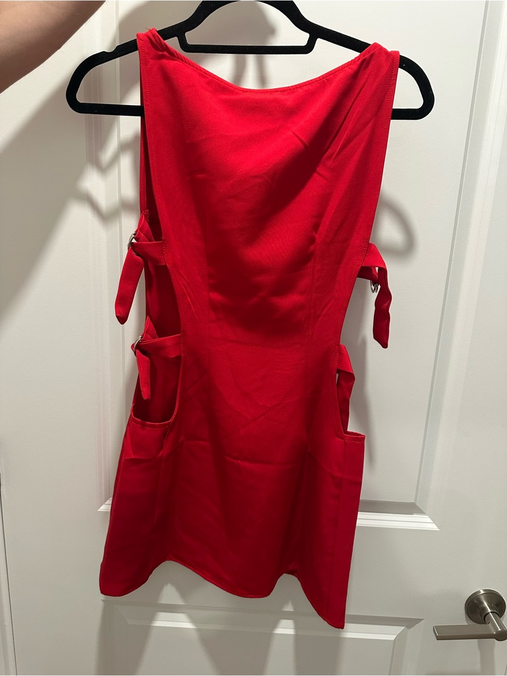 Peppermayo Bold Red Cutout Mini Dress with Buckle Detail - Picture 4 of 4